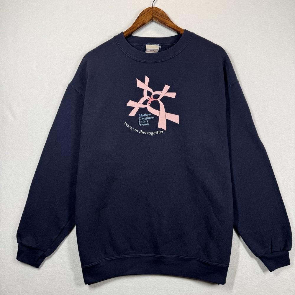 Lee Heavyweight Sweatshirt Mens L Breast Cancer Awareness Supporter Pink Ribbon